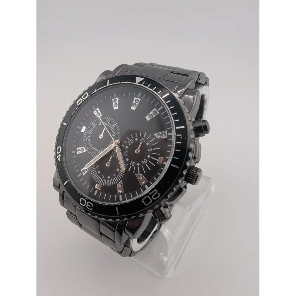 Accutime Men's Watch 48mm Case Black 7.5